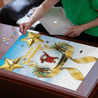 Fiji Christmas Puzzle Snow Globe With Fijian Santa LT05