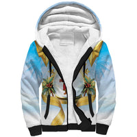 Fiji Christmas Sherpa Hoodie Snow Globe With Fijian Santa LT05
