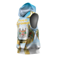 Fiji Christmas Sleeveless Hoodie Snow Globe With Fijian Santa LT05