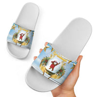 Fiji Christmas Slide Sandals Snow Globe With Fijian Santa LT05