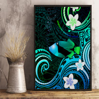 Hawaii Humuhumu Reef Triggerfish Canvas Wall Art Turquoise With Plumeria LT05 - Polynesian Pride