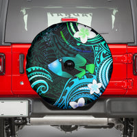 Hawaii Humuhumu Reef Triggerfish Spare Tire Cover Turquoise With Plumeria LT05 - Polynesian Pride