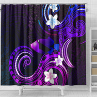Hawaii Humuhumu Reef Triggerfish Shower Curtain Violet With Plumeria LT05 - Polynesian Pride