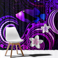 Hawaii Humuhumu Reef Triggerfish Window Curtain Violet With Plumeria LT05 - Polynesian Pride
