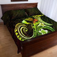 Hawaii Humuhumu Reef Triggerfish Quilt Bed Set Reggae With Plumeria LT05 - Polynesian Pride