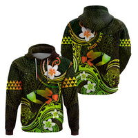 Personalised Hawaii Humuhumu Reef Triggerfish Zip Hoodie Reggae With Plumeria LT05 - Polynesian Pride