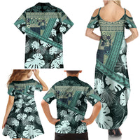 Hawaii Plant Kalo Family Matching Summer Maxi Dress and Hawaiian Shirt Hawaiian Tapa Pattern LT05 - Polynesian Pride