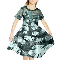 Hawaii Plant Kalo Kid Short Sleeve Dress Hawaiian Tapa Pattern LT05 - Polynesian Pride