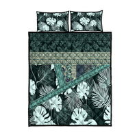 Hawaii Plant Kalo Quilt Bed Set Hawaiian Tapa Pattern LT05 Green - Polynesian Pride