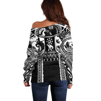 Polynesia Maui Tattoo Inspired Off Shoulder Sweater Black Version