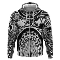 Polynesia Maui Tattoo Inspired Zip Hoodie Black Version