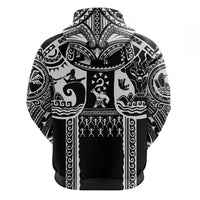 Polynesia Maui Tattoo Inspired Zip Hoodie Black Version