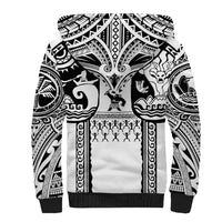 Polynesia Maui Tattoo Inspired Sherpa Hoodie White Version