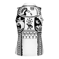 Polynesia Maui Tattoo Inspired Women Sleeveless Polo Shirt White Version LT05 - Polynesian Pride