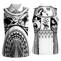 Polynesia Maui Tattoo Inspired Women Sleeveless Polo Shirt White Version LT05 - Polynesian Pride