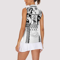 Polynesia Maui Tattoo Inspired Women Sleeveless Polo Shirt White Version LT05 - Polynesian Pride