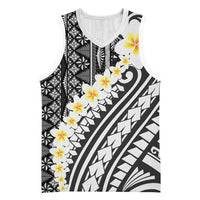 Black Vintage Tonga Ngatu Pattern With Plumeria Basketball Jersey - Polynesian Pride