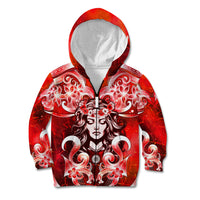 Hawaii Goddess Of Fire Madame Pele Kid Hoodie Polynesian Style LT05 Zip Hoodie Red - Polynesian Pride