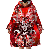 Hawaii Goddess Of Fire Madame Pele Wearable Blanket Hoodie Polynesian Style LT05 - Polynesian Pride