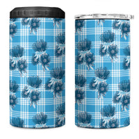 Blue Palaka Hawaii 4 in 1 Can Cooler Tumbler Hawaiian Lehua Blossoms