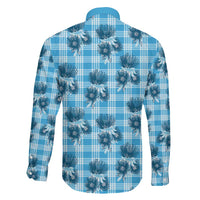 Blue Palaka Hawaii Family Matching Mermaid Dress and Hawaiian Shirt Hawaiian Lehua Blossoms LT05 - Polynesian Pride