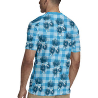 Blue Palaka Hawaii Rugby Jersey Hawaiian Lehua Blossoms LT05 - Polynesian Pride