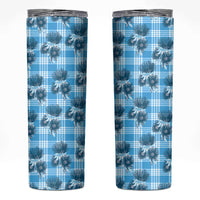 Blue Palaka Hawaii Skinny Tumbler Hawaiian Lehua Blossoms LT05 Blue - Polynesian Pride