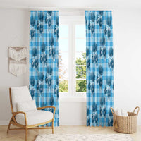 Blue Palaka Hawaii Window Curtain Hawaiian Lehua Blossoms LT05 - Polynesian Pride