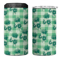 Green Palaka Hawaii 4 in 1 Can Cooler Tumbler Hawaiian Lehua Blossoms LT05 One Size: 16 oz Green - Polynesian Pride