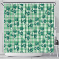 Green Palaka Hawaii Shower Curtain Hawaiian Lehua Blossoms LT05 - Polynesian Pride