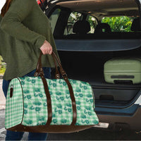 Green Palaka Hawaii Travel Bag Hawaiian Lehua Blossoms