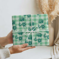 Green Palaka Hawaii Wrapping Paper Hawaiian Lehua Blossoms