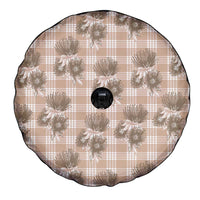 Brown Palaka Hawaii Spare Tire Cover Hawaiian Lehua Blossoms