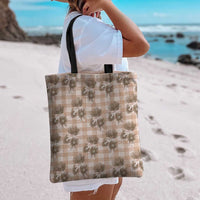 Brown Palaka Hawaii Tote Bag Hawaiian Lehua Blossoms LT05 - Polynesian Pride