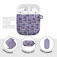 Purple Palaka Hawaii AirPods Case Hawaiian Lehua Blossoms