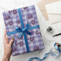 Purple Palaka Hawaii Wrapping Paper Hawaiian Lehua Blossoms