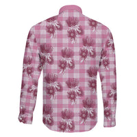 Pink Palaka Hawaii Family Matching Long Sleeve Bodycon Dress and Hawaiian Shirt Hawaiian Lehua Blossoms LT05 - Polynesian Pride