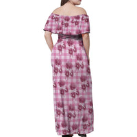 Pink Palaka Hawaii Family Matching Off Shoulder Maxi Dress and Hawaiian Shirt Hawaiian Lehua Blossoms LT05 - Polynesian Pride