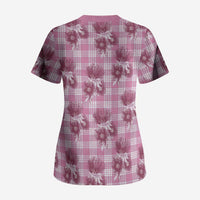 Pink Palaka Hawaii Scrub Top Hawaiian Lehua Blossoms LT05 - Polynesian Pride