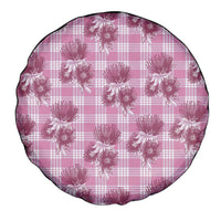 Pink Palaka Hawaii Spare Tire Cover Hawaiian Lehua Blossoms
