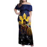 Philippines The First Hero Family Matching Off Shoulder Maxi Dress and Hawaiian Shirt Lapu Lapu Know Your Roots