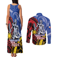 Philippines Lapu-Lapu Couples Matching Tank Maxi Dress and Long Sleeve Button Shirt Proud Of My King