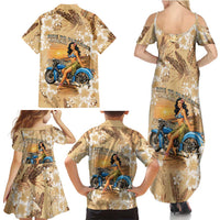 Aloha Hawaii Biker Family Matching Summer Maxi Dress and Hawaiian Shirt Ride To Paradise LT05 - Polynesian Pride