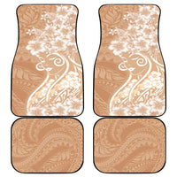 Polynesian Women's Day Car Mats Brown Hibiscus Flowers With Polynesian Pattern LT05 - Polynesian Pride