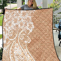 Polynesian Women's Day Quilt Brown Hibiscus Flowers With Polynesian Pattern LT05 Brown - Polynesian Pride