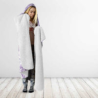 Polynesian Women's Day Hooded Blanket Purple Hibiscus Flowers With Polynesian Pattern LT05 - Polynesian Pride