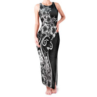 Polynesian Women's Day Family Matching Tank Maxi Dress and Hawaiian Shirt Black Hibiscus Flowers With Polynesian Pattern LT05 Mom's Dress Black - Polynesian Pride