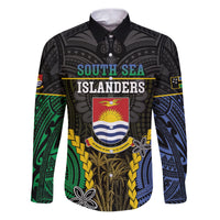 Personalised South Sea Islanders And Gilbert Islands Family Matching Puletasi and Hawaiian Shirt Kanakas Polynesian Pattern LT05 Dad's Shirt - Long Sleeve Black - Polynesian Pride