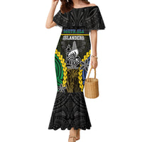 Personalised South Sea Islanders And New Caledonia Family Matching Mermaid Dress and Hawaiian Shirt Kanakas Polynesian Pattern LT05 Mom's Dress Black - Polynesian Pride