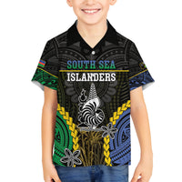 Personalised South Sea Islanders And New Caledonia Family Matching Off Shoulder Short Dress and Hawaiian Shirt Kanakas Polynesian Pattern